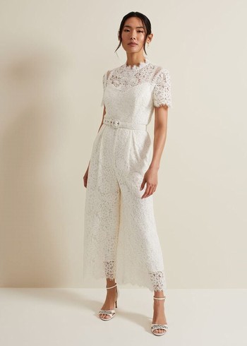 Phase Eight Amaliah Lace Bridal Dress White Canada | HVEJSL-238